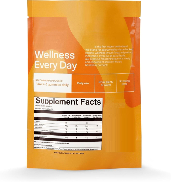 Gomas de creatina monohidratada veganas, sem gl&uacute;ten e com baixo teor de a&ccedil;&uacute;car