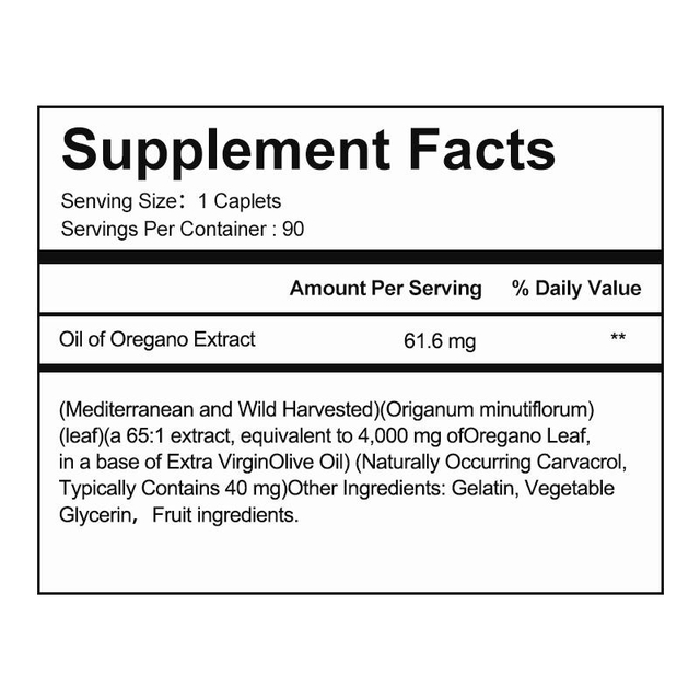 Ulei OEM din Oregano, capsule moi, extract natural de carvacrol, antibacterian, suport imunitar și respirator