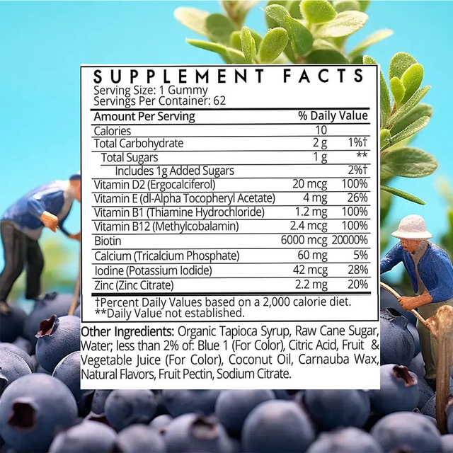 Gomas de vitamina e biotina OEM, promovendo a sa&uacute;de do cabelo, pele, unhas e ossos